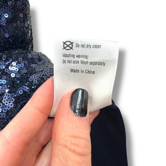 Ever Pretty Navy Blue Sexy Spaghetti Straps Fishtail Sequin Evening Gown US 16 - Picture 12 of 12